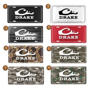 Drake Waterfowl Logo License Plate  12x6 Aluminum Front Tag for Trucks & Cars Duck Hunting Outdoor Style  Camo, Flag, Red, White & Black Options  Southern Country Design