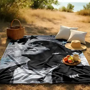1 piece Role Model Kansas Anymore album cover themed flannel throw blanket - All-season comfortable blanket with modern design, suitable for sofas and beds, digitally printed pattern, flannel material, super soft and warm, machine washable