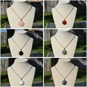 Gemstone Pendant Necklace with Cable Chain and 2 Inch Extender - Elegant Jewelry for Women