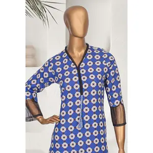 Celestial Blue Geometric Khaddar Co-Ords Set