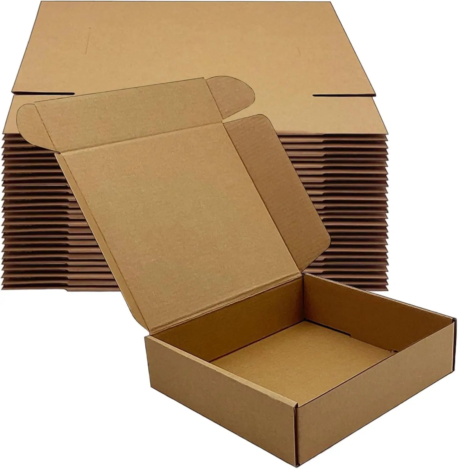 8x5x2 inch 50 Pack Shipping Boxes, Brown Corrugated Mailer Boxes, Heavy Duty Recycled Cardboard Packaging for Mailing Small Business E-Commerce Gift Wrapping Moving Storage
