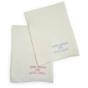 Two's Company Thank Heaven Embroidered Knit Blanket