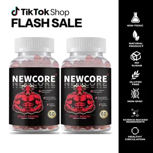 Newcore ｜ 7-in-1 Nitric Oxide Booster - Maca Root & L-Arginine & Ashwagandha & Horny Goat Weed & Shilajit & Tongkat Ali & Beet Root Gummy for Blood Flow, Energy & Stamina Support | 100% Natural
