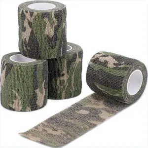 4/10 Roll Camo Tape Wrap, Camouflage Self-Adhesive Camo Stick Bandage for Outdoor Sports Climbing Camping, 2/3in x 14.76ft for Range Finder Camera Flashlight Bicycle