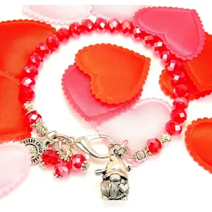Valentine Gnome Splash Of Color Crystal Bracelet