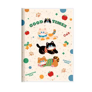Kawaii animal notebook with cheerful dog, bear and apple prints, combining cute design with everyday practicality. Offered in A5 and B5 sizes, great for school, office work, creative notes, planners and stationery fans