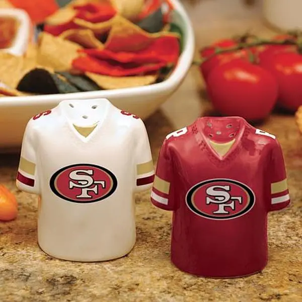 Football Fan Shop NFL Jersey Ceramic Salt and Pepper Shakers - San Francisco 49ers
