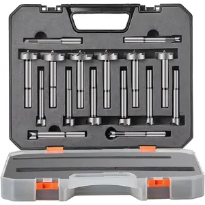 Spring new arrivals Forstner Bit Set, 16 Pcs 1/4 inch to 1-5/8 inch, Carbon Steel Forstner Drill Bits Set, with Universal Shank, for Wood and Composite Board Drilling, Woodworking, Cabinet-Making and More