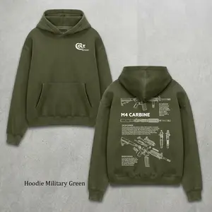 Vintage Colt Defense M4 Carbine Blueprint Hoodie Gildan, M4 M4A1 Gun Design, Tactical Gun Graphic Hoodie, Military Rifle Schematic Shirt, Firearm Diagram Gun Enthusiast Apparel, FPS Gamer Apparel, Military Tech Gift For Servicemember, Shooting Lover Gift