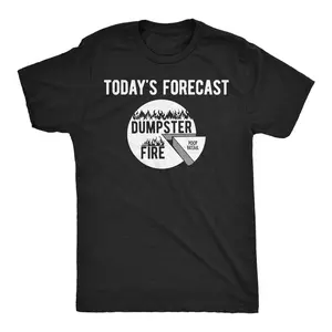 Mens Funny T Shirts Todays Forecast Dumpster Fire Poop Break Sarcastic Graphic Novelty Tee For Men Mens Funny T Shirts Cool Vintage Fashion T-Shirt Gift Classic Menswear Funny Adult Humor Short Sleeve Novelty Black -