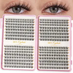 384 PCS false eyelash cluster, grafting eyelash suit, natural cat's eye animation style, suitable for all eye types, soft, comfortable and light, suitable for DIY at home, daily dating and travel, and reusable.