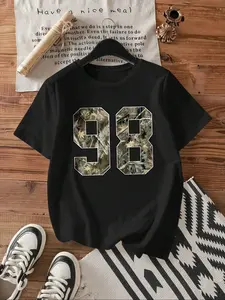 Women's Camouflage Digital Print Round Neck T-Shirt, Casual Loose-Fit Top for Summer Vacation and Outdoor Wear, Stylish Women's Clothing