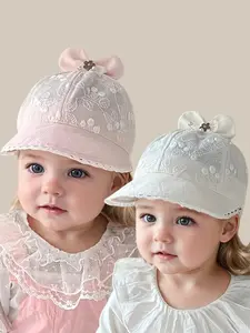 Baby Fisherman Hat Spring Summer Sun Protection Bowl Cap, Sun Bonnets, Cute Girl Thin Breathable Outdoor Travel Party, Suitable for 6-24 Months