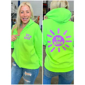 Be Kind Lime Sorbet Zip Up Hoodie