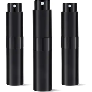 3 count 8ml Cologne Travel Bottle, Perfume Atomizer, Refillable Perfume Sprayer, Twist Up Perfume Bottle, Mini Perfume Dispenser(Black)