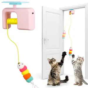 Indoor Cat Interactive Toy, Detachable Automatic Door Hanging Cat Toy, Wall-Mounted Cat Toy, Interactive Kitten Wand, Reduces Loneliness for Cats