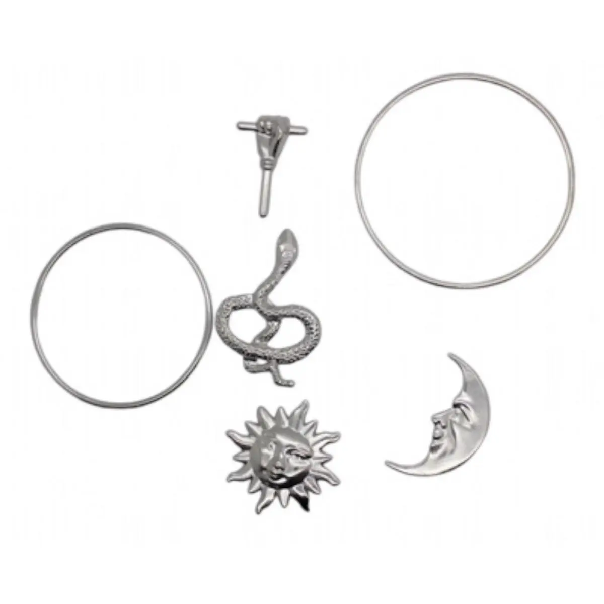 Obatala Orisha Tools Set - Yoruba Santeria Religious Decoration with Silver Orisha Symbols, Charms, Ornaments for Jewelry Craft