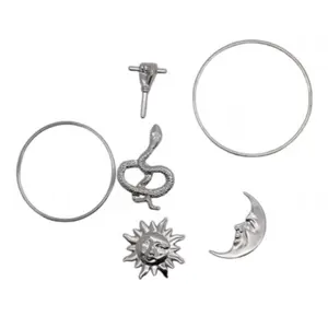 Obatala Orisha Tools Set - Yoruba Santeria Religious Decoration with Silver Orisha Symbols, Charms, Ornaments for Jewelry Craft