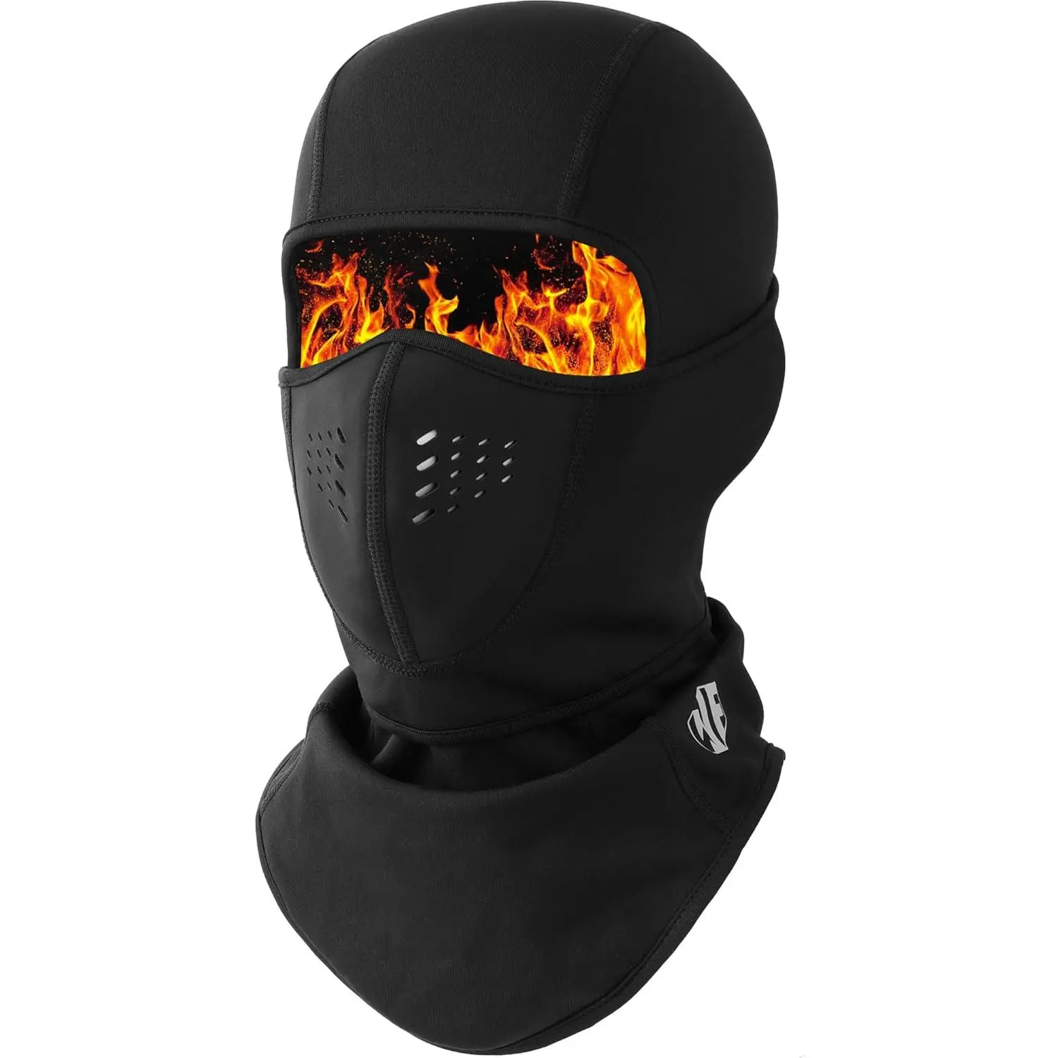 Thermal Fleece Balaclava Ski Mask for Men, Windproof Face Mask with Vented Neoprene for Easy Breathing, for Winter Snowboarding, Skiing & Ice Fishing, Adjustable, 6.5% Elastane, 93.5% Polyester, Polyester Blend, Movable Face, Synthetic, Pull-On, Perforate