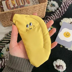 Cute Banana Shaped Mini Bag, Anime Essential, Perfect for Cosmetics, ID Cards, Keys, Earphones, Keychain Accessory