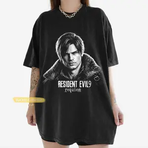 [Sale off up to 50%] Limited Leon Kennedy Shirt, Vintage Resident Evil Requiem T-Shirt, Graphic Streetwear T-shirt