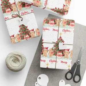 Christmas Tree & Gingerbread Wrapping Paper — Festive Holiday Gift Wrap