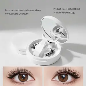 1 Pair Round Magnet Magnetic Eyelashes Kit,With Magnetic Clips,Glue-Free And No Makeup Remover Magnetic Lashes Kit,1pc Magnetic Clip,The Round Magnet Ensures Comfortable All-Day Wear,Natural Look,Reusable Eyelashes Elegant,Easy To Wear