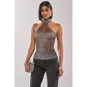 ALL YEAR ROUND SHEER RHINESTONE TOP