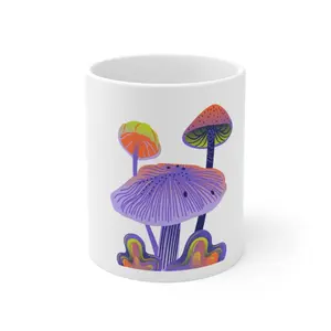 Purple and orange Mushroom mug