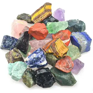 3 lbs Bulk Rough Madagascar Stones Mix - Large 1" Natural Raw Stones Crystal for Tumbling, Cabbing, Fountain Rocks, Decoration,Polishing, Wire Wrapping, Wicca & Reiki Crystal Healing