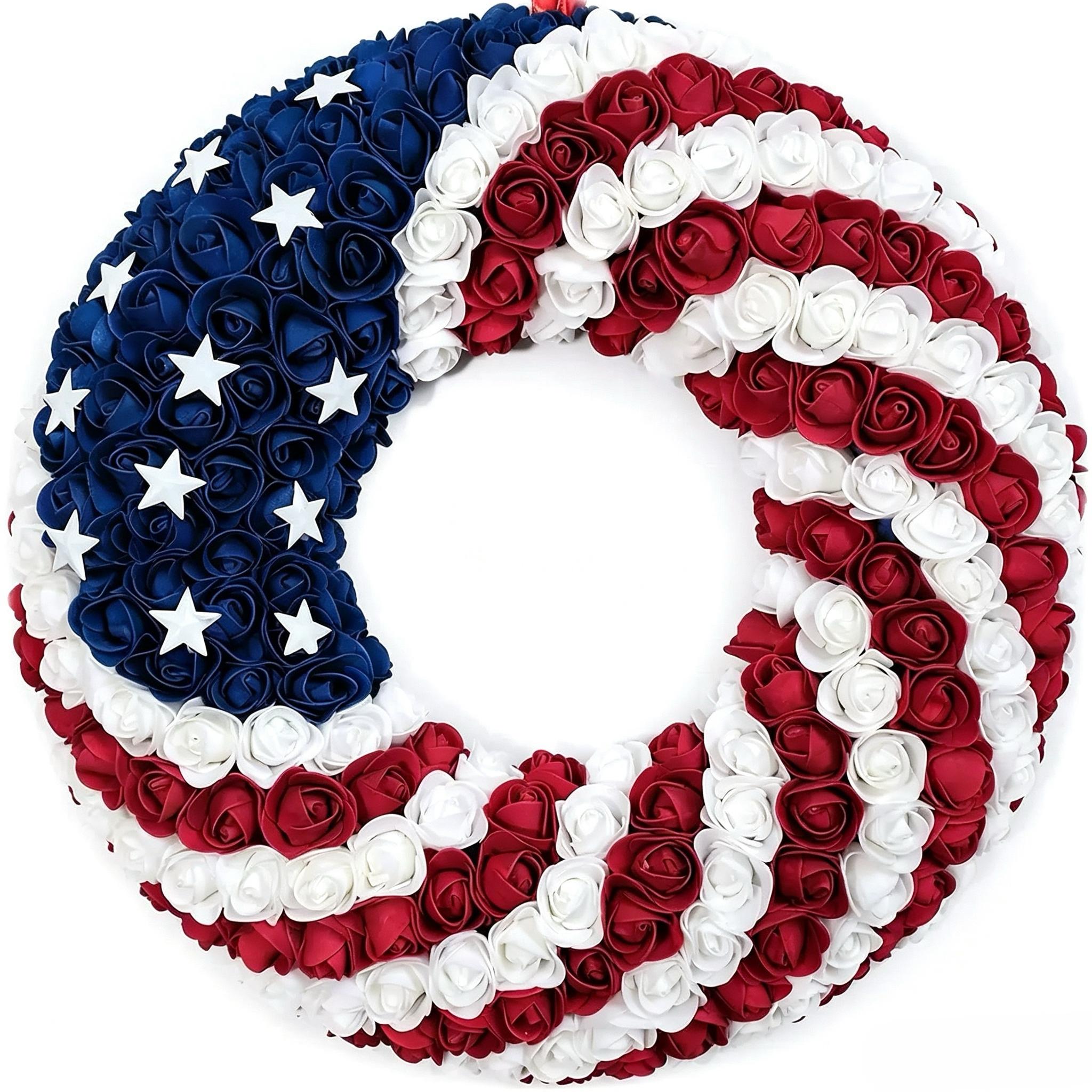 Front Door Decoration, Independence Day/Memorial Day Summer Outdoor Wreath