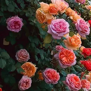 200 pcs Rose Seeds for Winter Gardening - Vibrant Pink & Orange Blooms - Perfect for Outdoor Planting