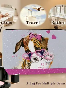 1PC dog Makeup Bag - Zipper Pouch, Lightweight & Foldable Travel Organizer with Double-Sided Design for Cosmetics, Cute Gift Idea, Compatible for Travel, Gym, Camping - Ideal Gift for & Women, Ideal for Spring and Summer Getaways3.27PYT-5