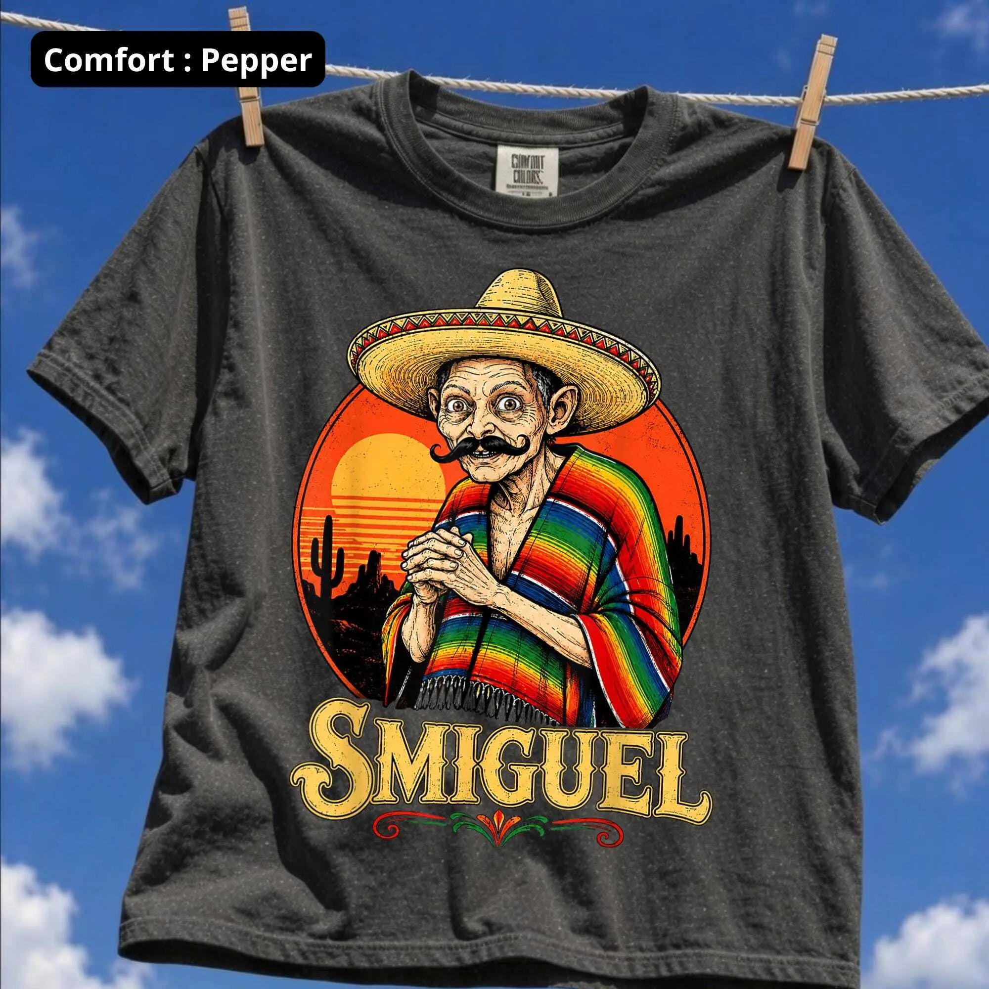 Comfort Colors® Smiguel Mexican Funny , Mexican Sombrero Meme Tee, Cinco De Mayo Shirt, Hispanic Humor Gift, Fiesta Culture Graphic