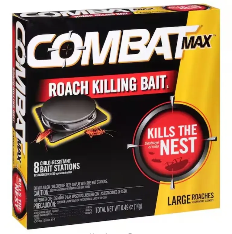Combat Max Large Roach Killing Bait Stations 8-Pack Indoor Roach Control Kills at the Source Child-Resistant Formula for Up to 3 Months Protection