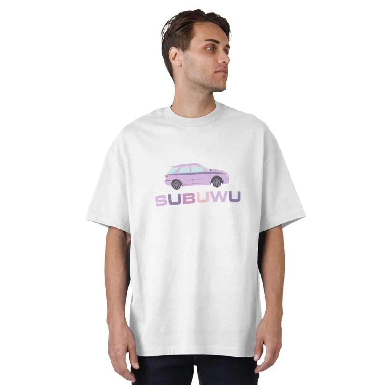JDM Graphic for Auto Enthusiasts Subuwu Subaru Pastel Aesthetic Kawaii Decal WRX  T-Shirt , Street Racing & Car