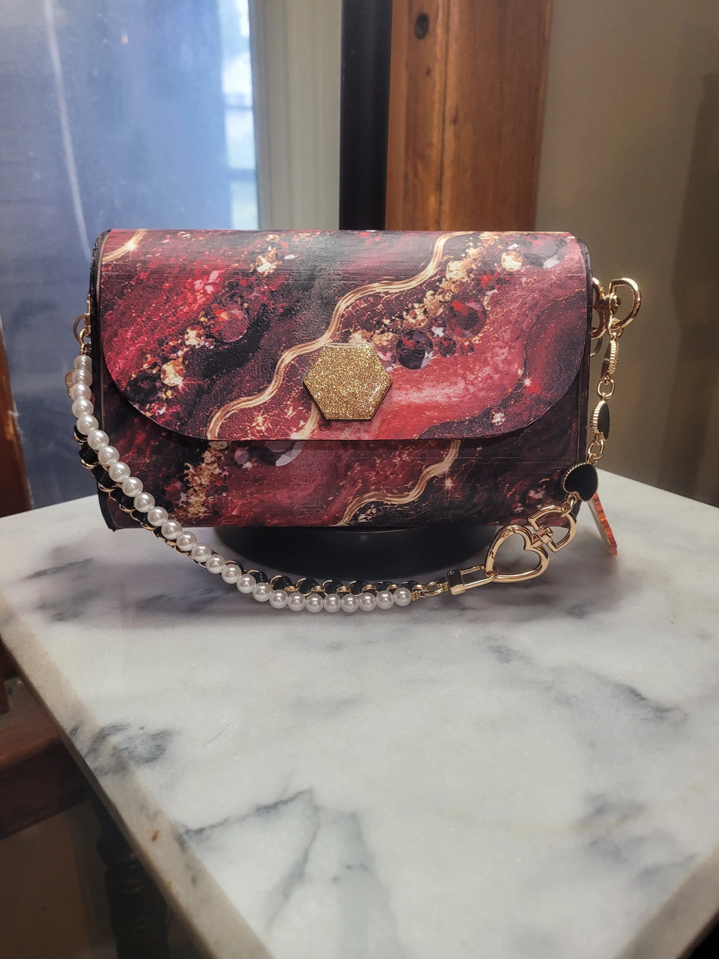 Zodiac Birthstone Wooden Purse | Handmade Crossbody Clutch | Personalized Zodiac Gift