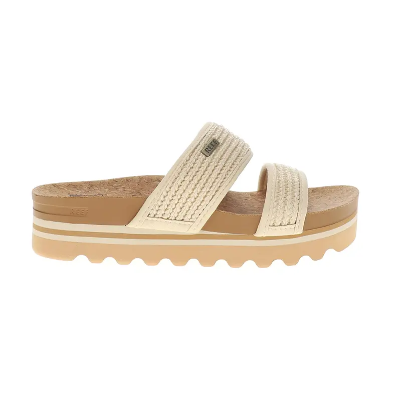 Reef Womens Cushion Vista Hi Platform Slide Casual Sandals Casual Low Heel 1-2" - Beige