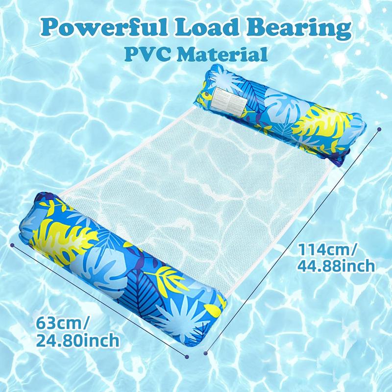 2-Piece Inflatable Pool Floats Adult Size Water Hammock, Multi-Functional Swimming Pool Raft Lounger, Relaxing Chair for Adults