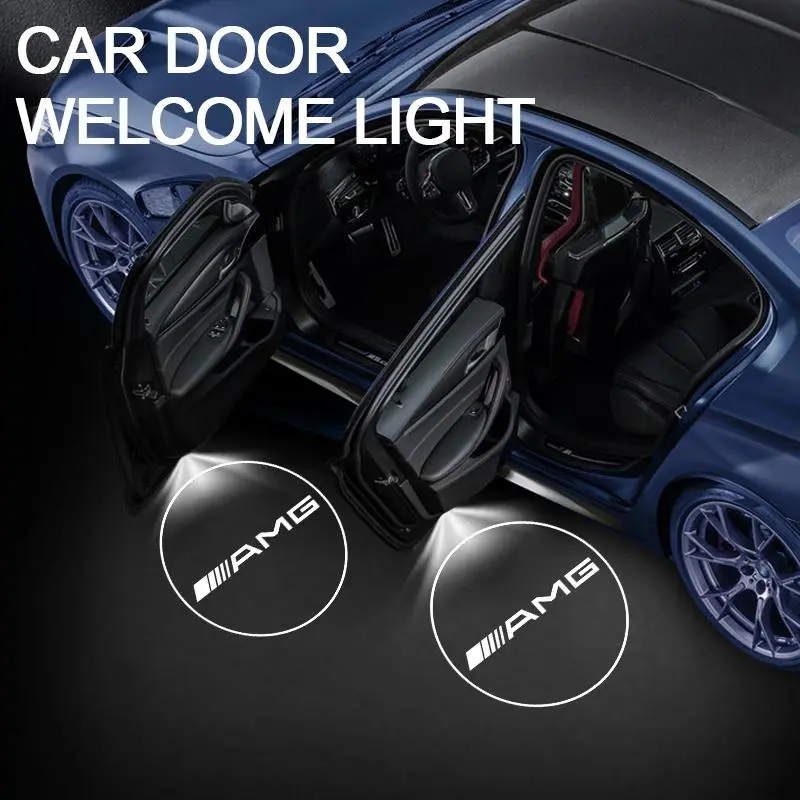 1/2 pcs Auto Wireless Door Led Welcome Light Projection Lamp Light For Mercedes benz AMG C E S GLE CLC Class W204 W203 W205 W221