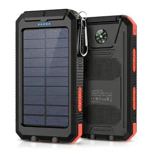 10000mAh Portable Solar Power Bank with Lanyard, Compass & Spare Battery, Outdoor Camping Charger for Xiaomi #SolarPowerBank #CampingGear #OutdoorEssentials #PortableCharger #FastCharging #WaterproofPowerBank #OutdoorTech #CampingLife #HikingEssentials