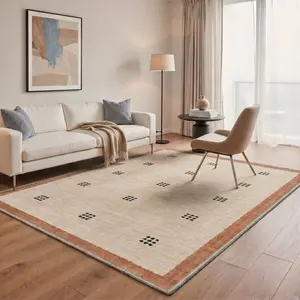 【Deals For You Days】GENIMO Home Carpet – Machine Washable, Soft, Pet Friendly, Non-Slip Area Rug, Perfect Floor Rug for Living Room, Bedroom, Kitchen, Hallway ,ARC5079-OCHRE LINEN