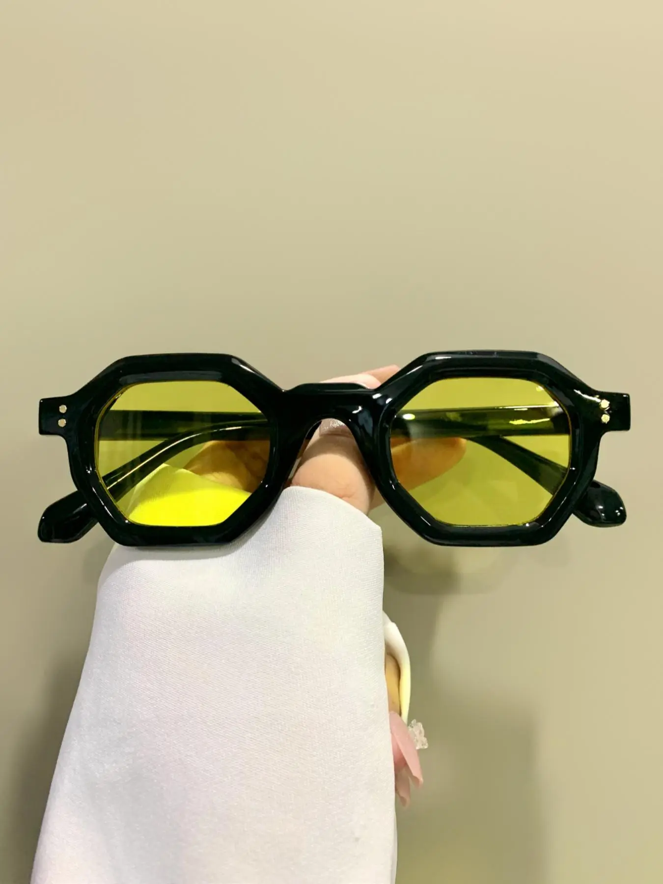 Vintage Fashion Polygonal Glasses, Casual Decorative Eyewear for Men and Women, All Seasons PC Frame Accessories, Classic Shades, Casual Stylish Glasses