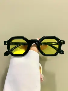 Vintage Fashion Polygonal Glasses, Casual Decorative Eyewear for Men and Women, All Seasons PC Frame Accessories, Classic Shades