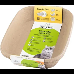 Kitty Sift (6-Pack) Disposable Cat Litter Box, Sustainable, Clean - Large, 6-Pack