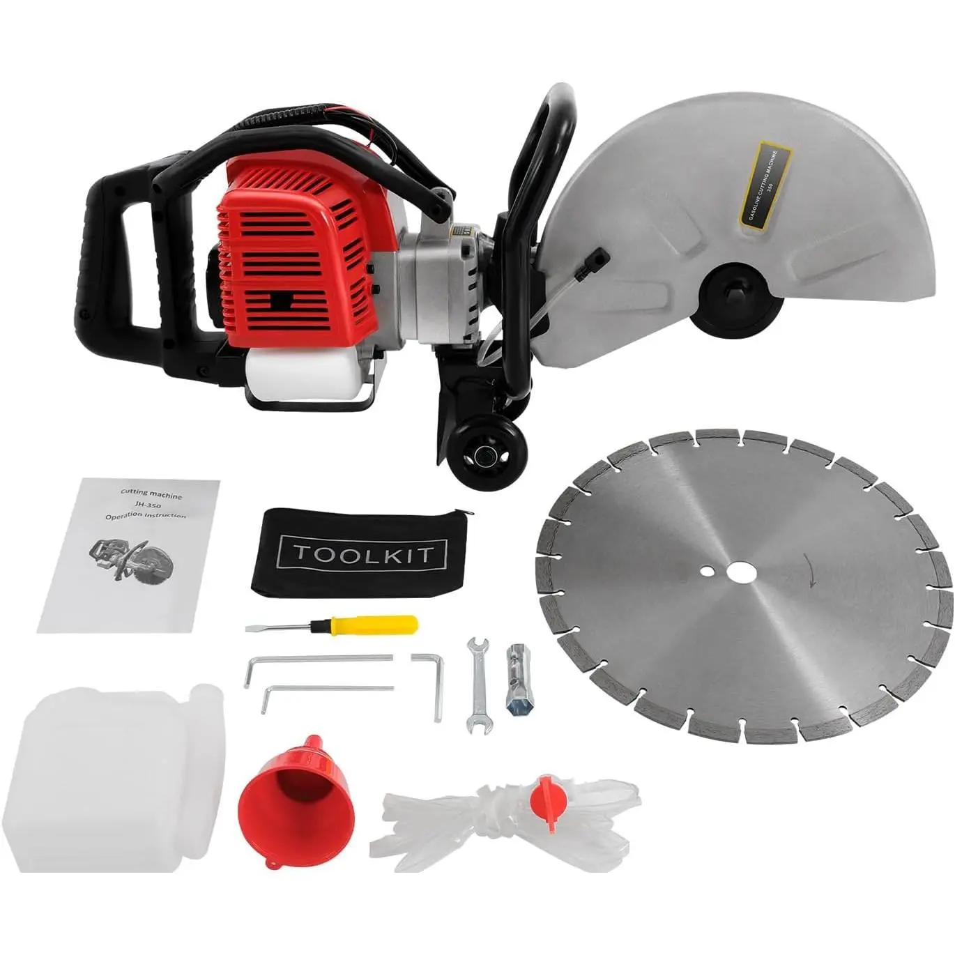 Concrete Cutter Saw Gas Concrete Cut off Saw 2 Stroke 52 CC Cement Masonry Wet Dry Saw Cutter with Blade,Concrete Cutting Saw Circular Saw Concrete Wet Saw Cutter for Cut Cement Block,Stone Tool Kit Power Tools Heavy Duty