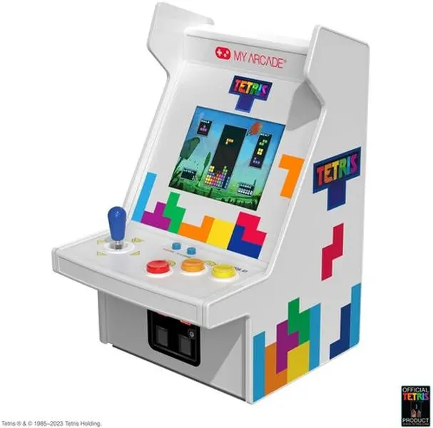 Tetris Micro Player Pro Handheld Retro Gaming Console - Portable Arcade Device with Adjustable Screen, Game, Electronic