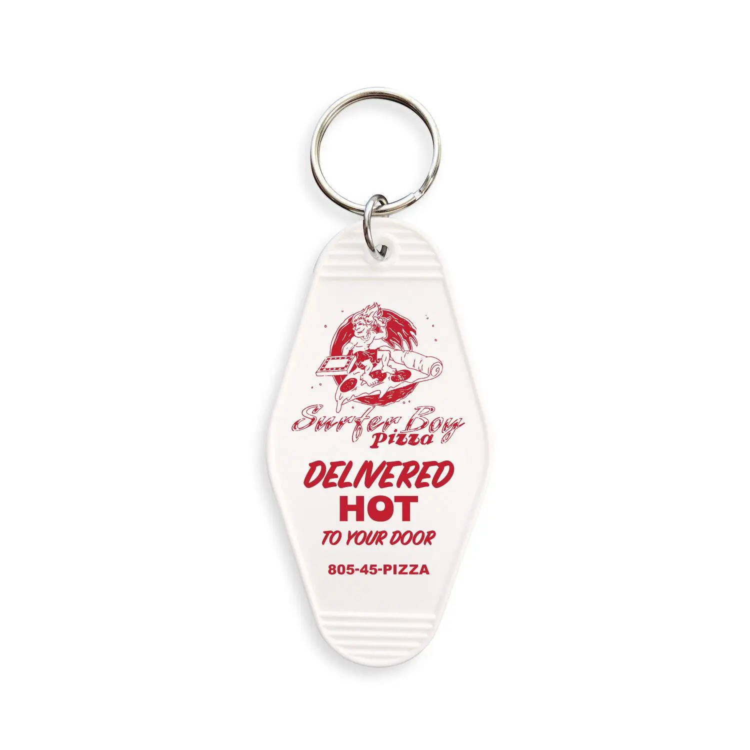 Surfer Boy Pizza Motel Keychain