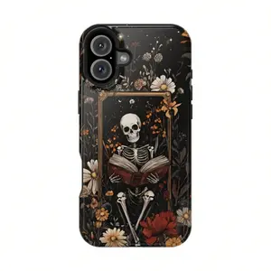 MagSafe Compatible Tarot Reader Goth Phone Case Dark Academia Skeleton Floral For IPhone 16 Pro Max Plus Case For IPhone 15 14 13 Pro Max Plus Case