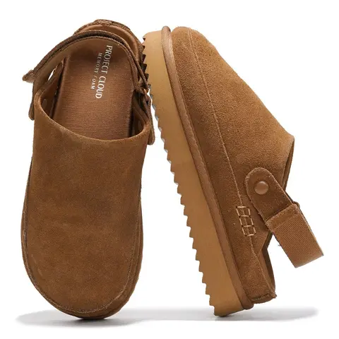 Project Cloud Women's | Genuine Suede Clogs for Women  Memory Foam Water Resistant Clogs Non-Slip Platform Comfort Woman Shoes Classic Girl Footwear - Goldstar